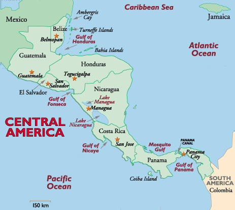 CARTE AMERIQUE CENTRALE
