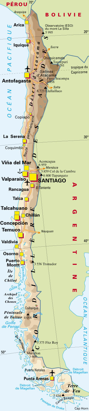CARTE du CHILI
