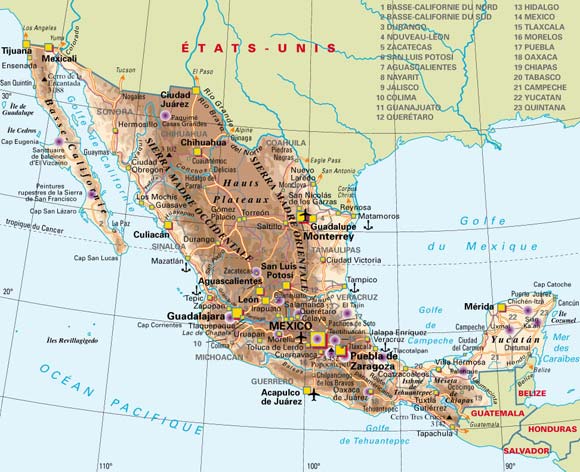 CARTE DU MEXIQUE