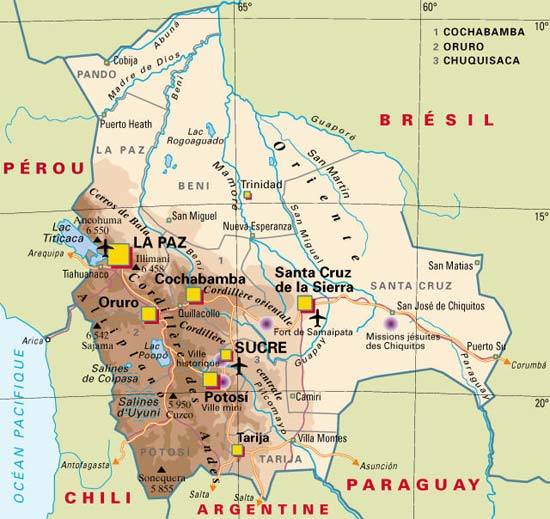 CARTE de BOLIVIE