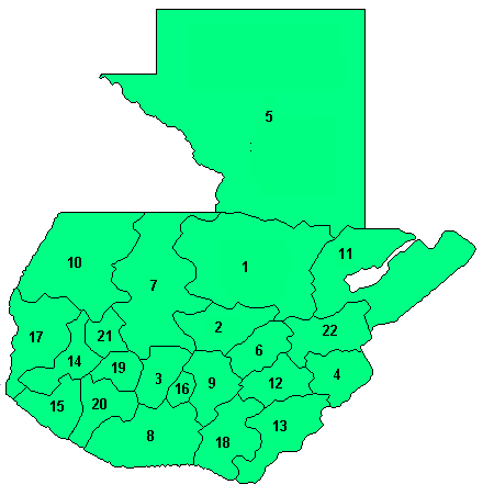 CARTE DEPARTEMENTS - GUATEMALA