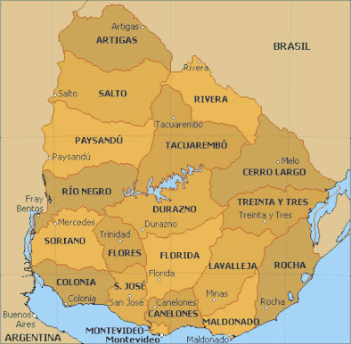 CARTE REGIONS - URUGUAY