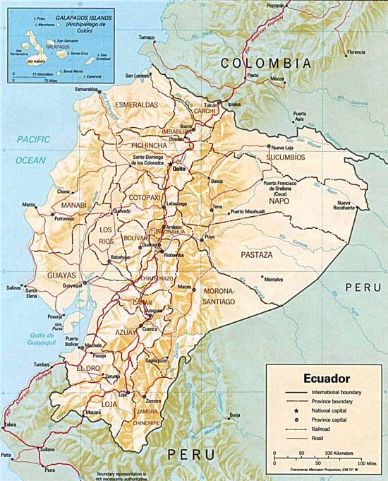 CARTE RELIEF - EQUATEUR