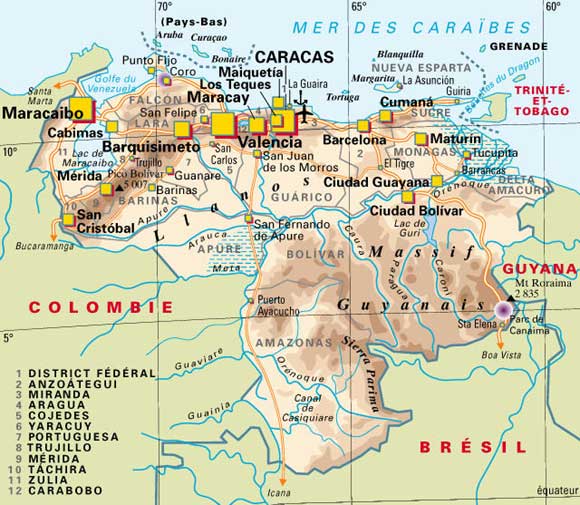 CARTE DU VENEZUELA