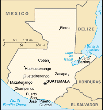 CARTE DU GUATEMALA