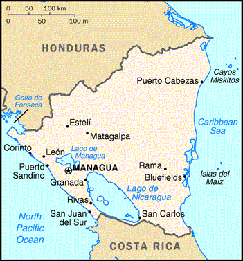 CARTE DU NICARAGUA