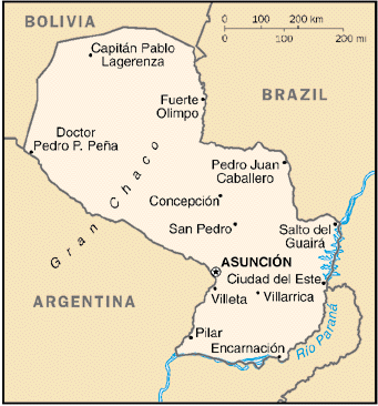 CARTE DU PARAGUAY
