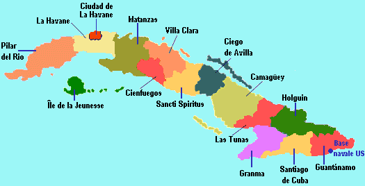 Cuba Carte Provinces