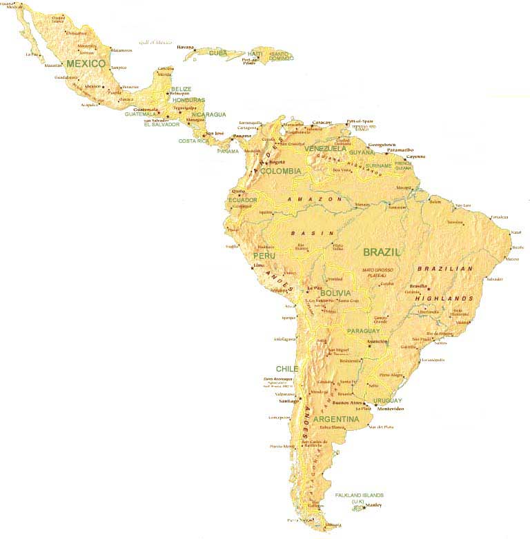 CARTE de l' AMERIQUE LATINE